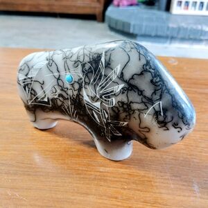 Navajo Ceramic Horse Hair Spirit Bison